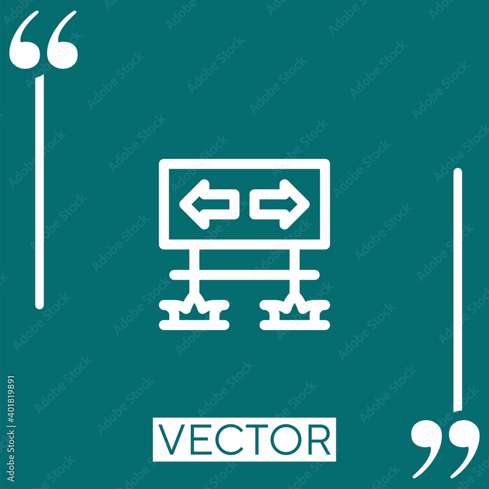 direction vector icon Linear icon. Editable stroke line