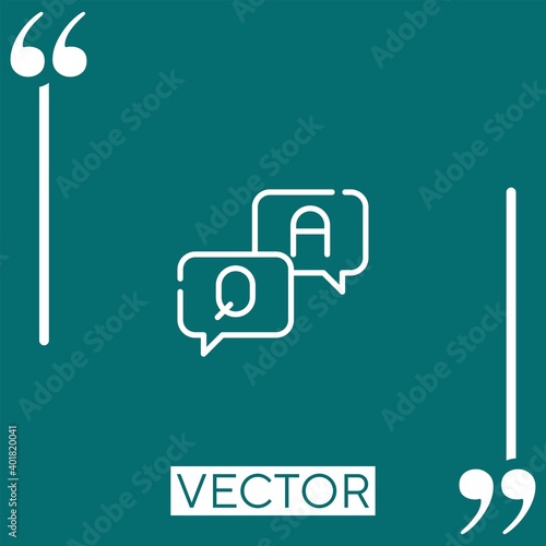 q&a vector icon Linear icon. Editable stroke line