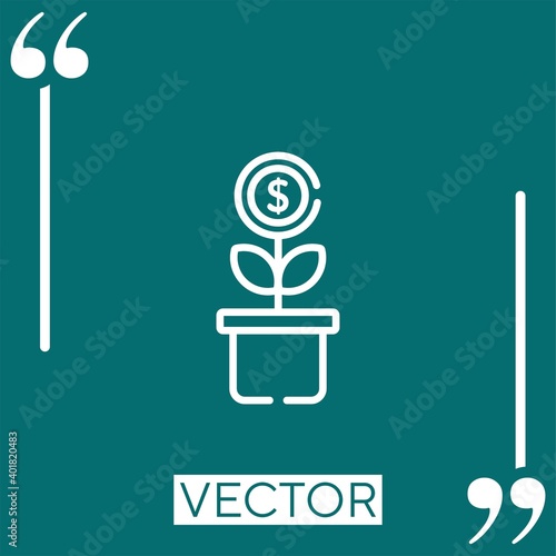 growth vector icon Linear icon. Editable stroke line