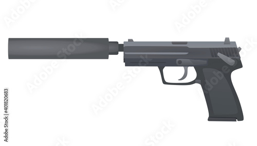 Grey shot gun. vector illustration