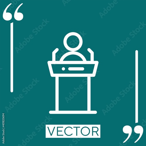 discourse vector icon Linear icon. Editable stroke line