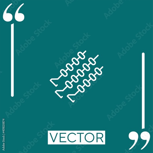 three shashlik vector icon Linear icon. Editable stroke line