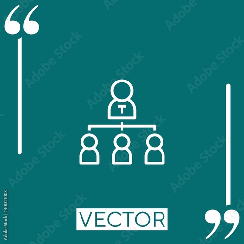 hierarchical structure vector icon Linear icon. Editable stroke line
