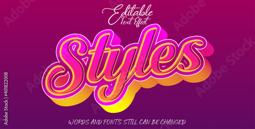 editable text effect styles