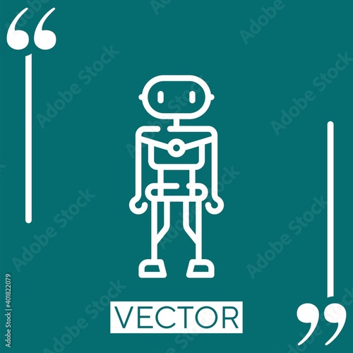 robot vector icon Linear icon. Editable stroke line