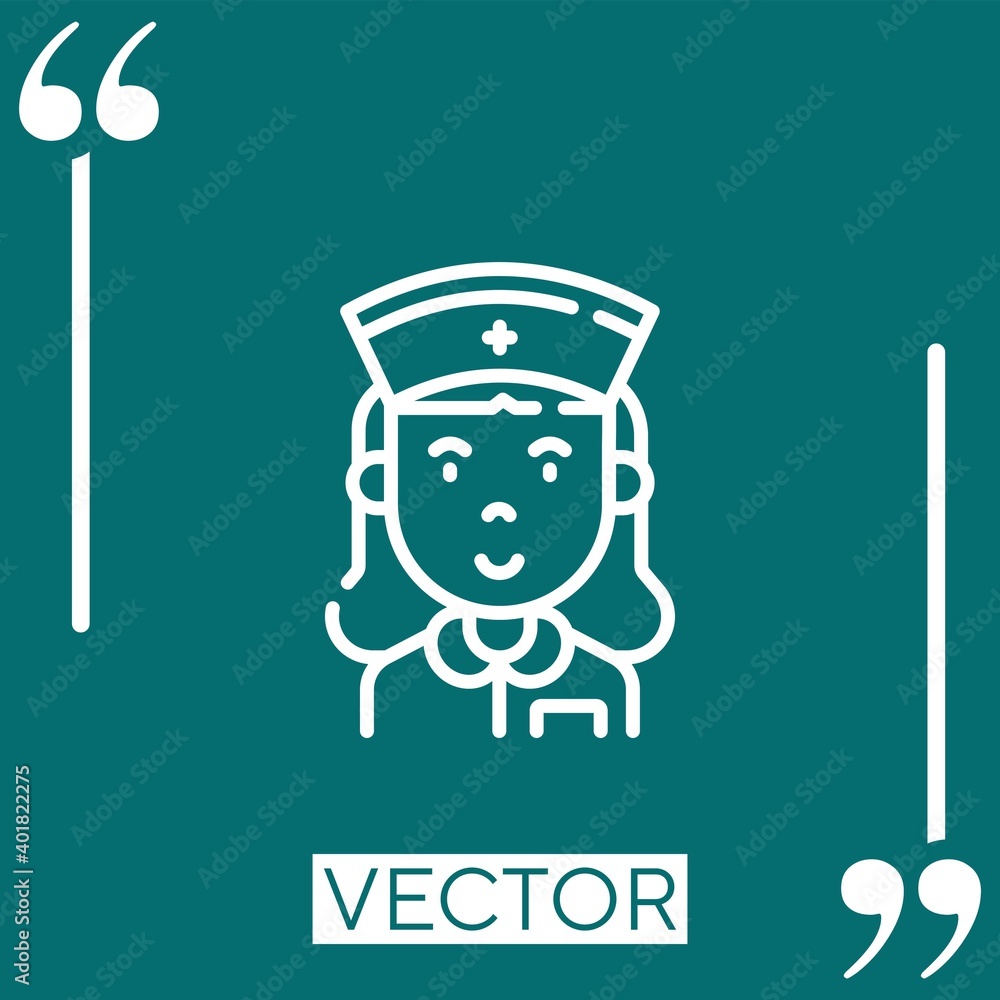 nurse vector icon Linear icon. Editable stroke line