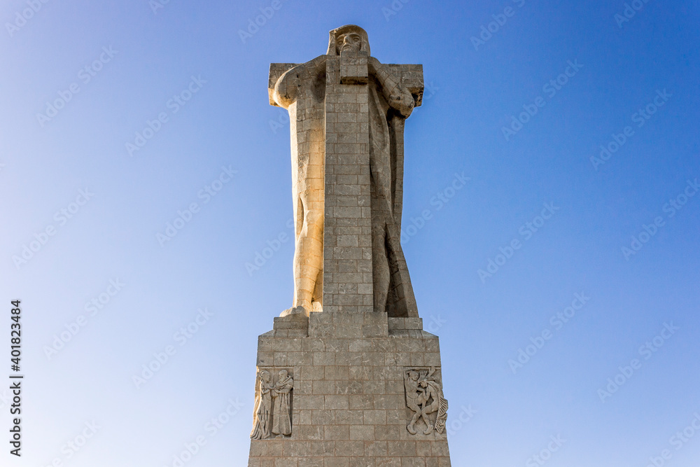 Huelva, Spain. The Monument to the Discovery Faith (Monumento a la Fe Descubridora), a memorial to Christopher Columbus and the Discovery of America Huelva, Spain. The Monument to the Discovery Faith (Monumento a la Fe Descubridora), a memorial to Christopher Columbus and the Discovery of America