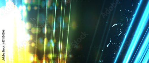 Quantum processing. Deep learning artificial intelligence. Future new technology  for business or science presentation