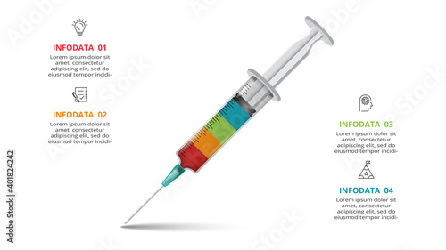 Creative concept for infographic with 4 steps, options, parts or processes. Business data visualization