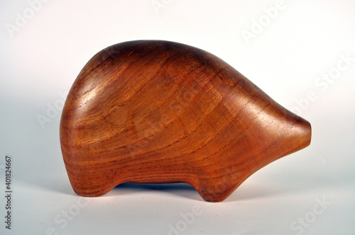 Figurine of a lucky pig made of wood