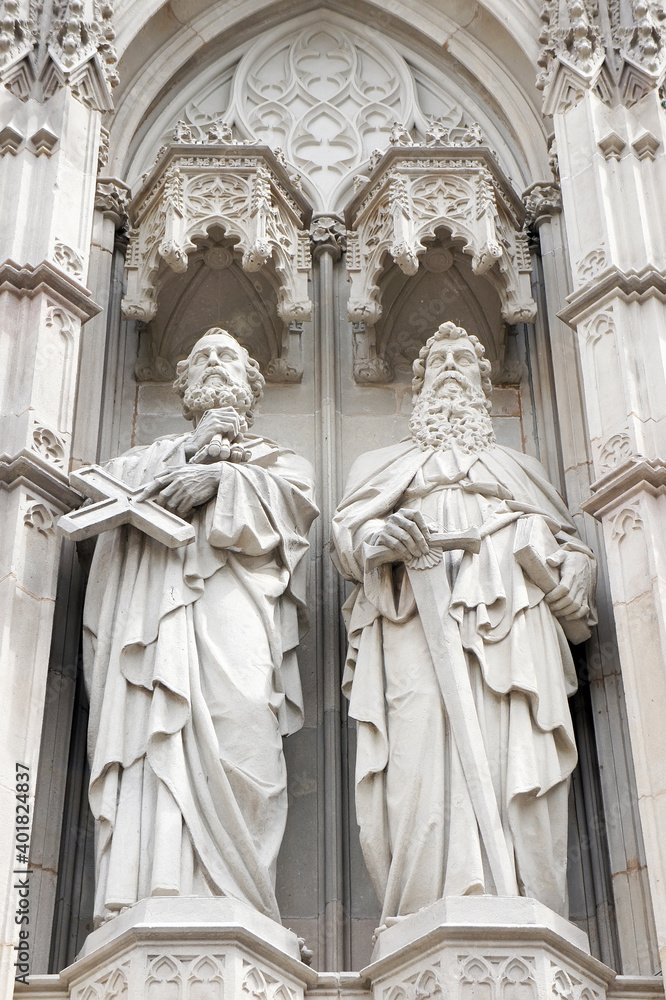 Barcelona, Gothic Quarter, The Cathedral of the Holy Cross and Saint Eulalia, Spain