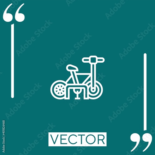 bicycle parking vector icon Linear icon. Editable stroke line