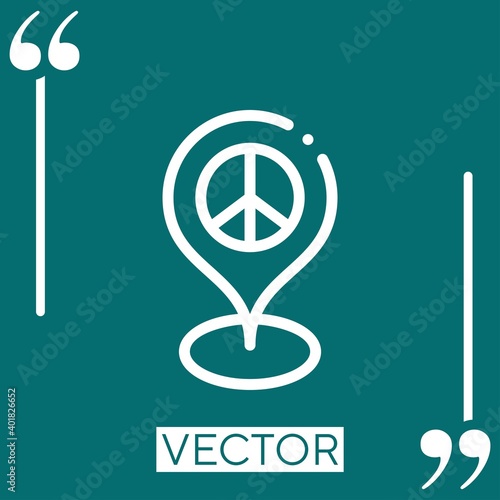 pin vector icon Linear icon. Editable stroke line