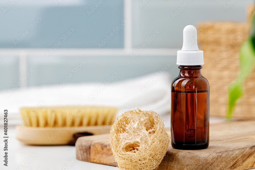 Cosmetic dark amber glass bottle with pipette Cosmetic dark amber glass bottle with pipette