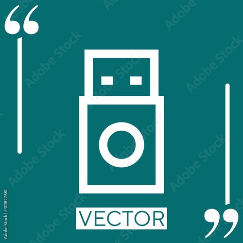 pen drive vector icon Linear icon. Editable stroke line