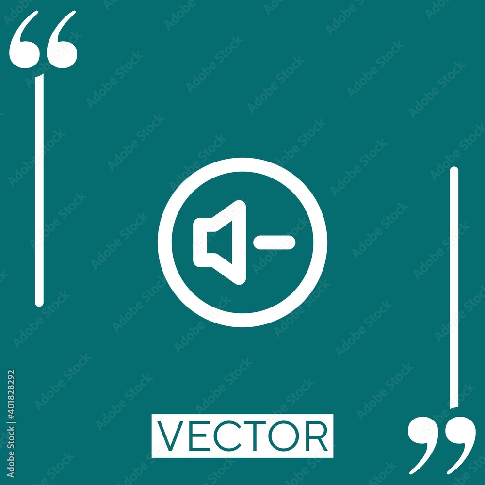 volume down vector icon Linear icon. Editable stroke line volume down vector icon Linear icon. Editable stroke line