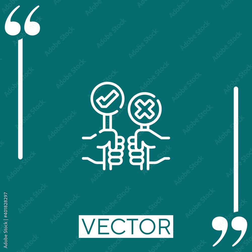 vote vector icon Linear icon. Editable stroke line vote vector icon Linear icon. Editable stroke line