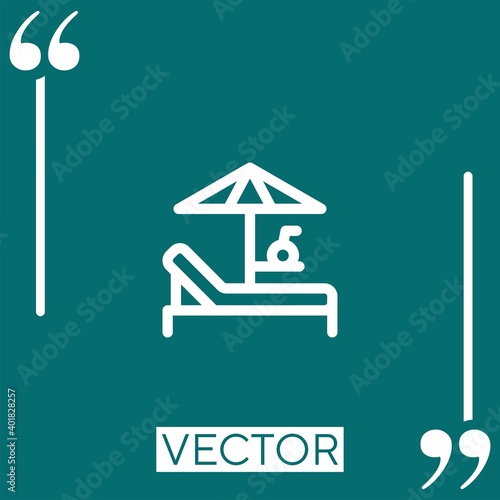 Sunbed vector icon Linear icon. Editable stroke line