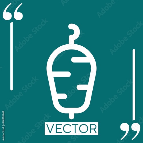 doner kebab vector icon Linear icon. Editable stroke line