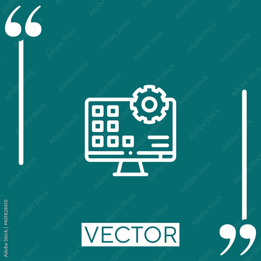 monitor vector icon Linear icon. Editable stroke line monitor vector icon Linear icon. Editable stroke line