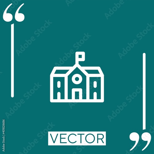 school vector icon Linear icon. Editable stroke line