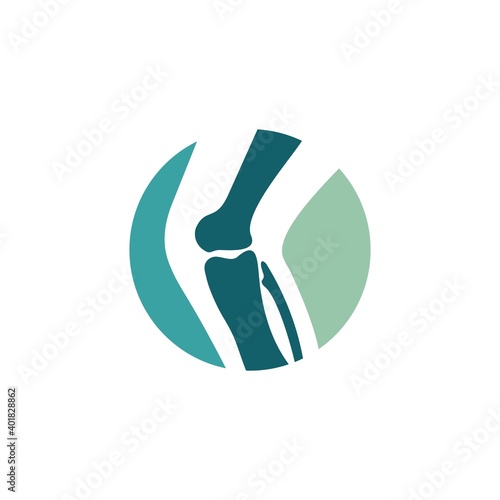 Knee Bone Logo designs template, Knee Care logo concept, Health Business concept, vector illustration