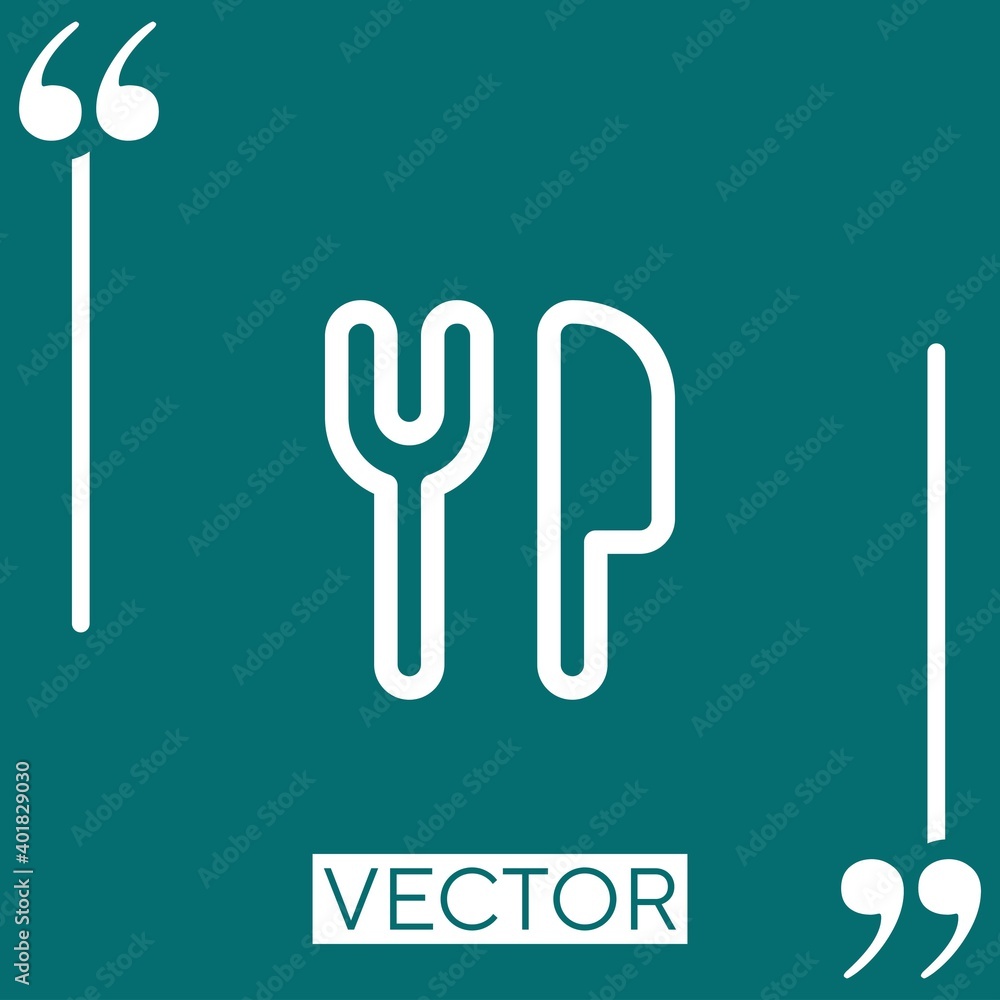 Fototapeta premium cutlery vector icon Linear icon. Editable stroke line