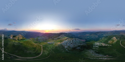 360 degree virtual reality panorama of the Rocche del Crasto, a mountainous and rocky complex where golden eagle nests, Nebrodi, Sicily, Italy.