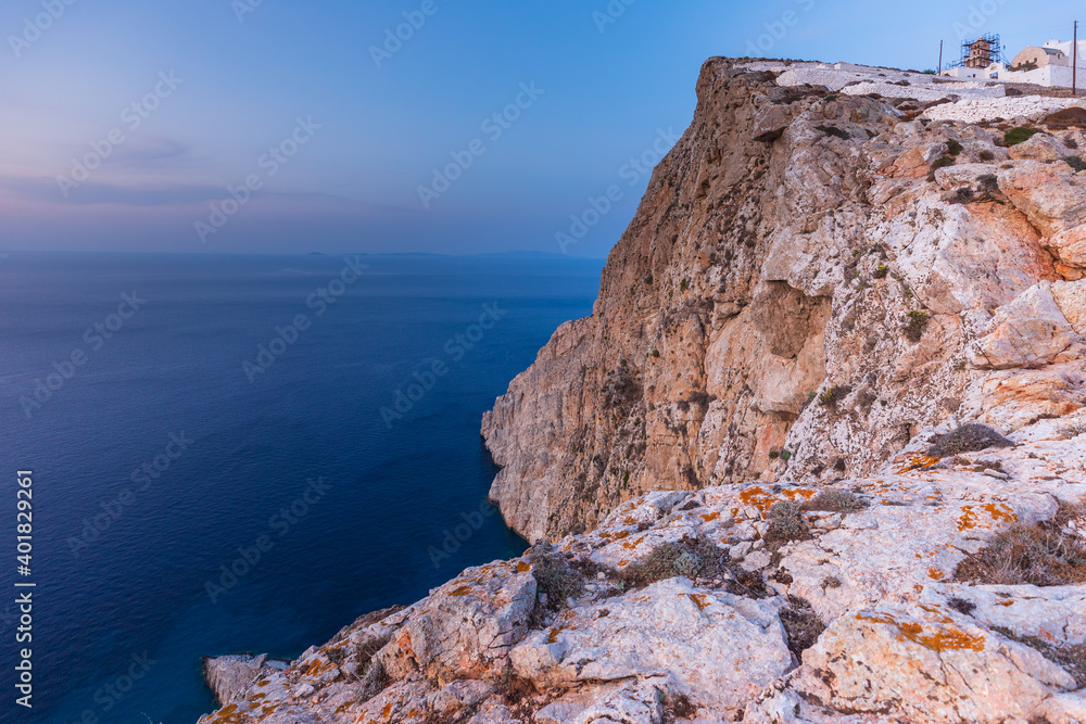 View of the cliffs of the island Folegandros, Greece.