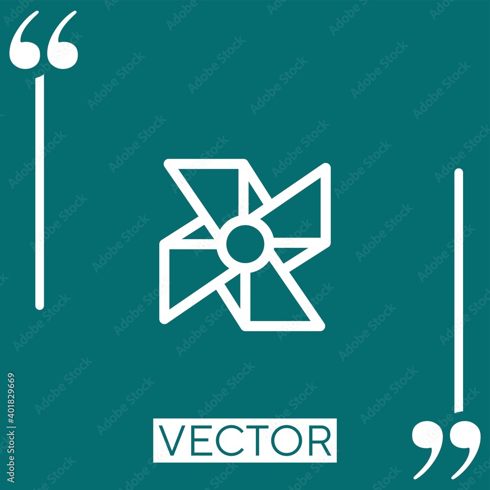 pinwheel vector icon Linear icon. Editable stroked line pinwheel vector icon Linear icon. Editable stroked line