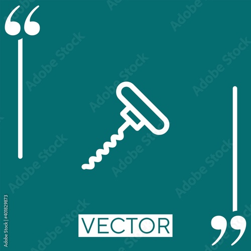 auger vector icon Linear icon. Editable stroked line
