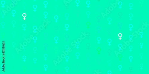 Light Green vector background with woman symbols.