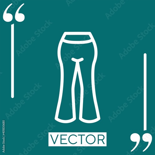 pants   vector icon Linear icon. Editable stroke line