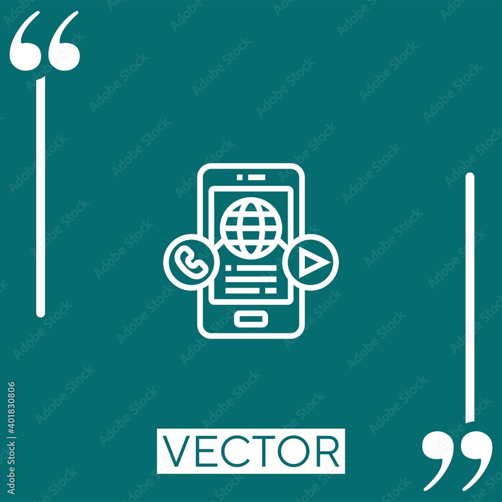 social media vector icon Linear icon. Editable stroke line social media vector icon Linear icon. Editable stroke line