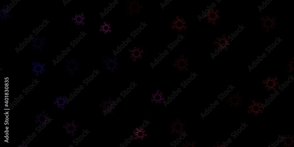 Dark pink, yellow vector template with flu signs.