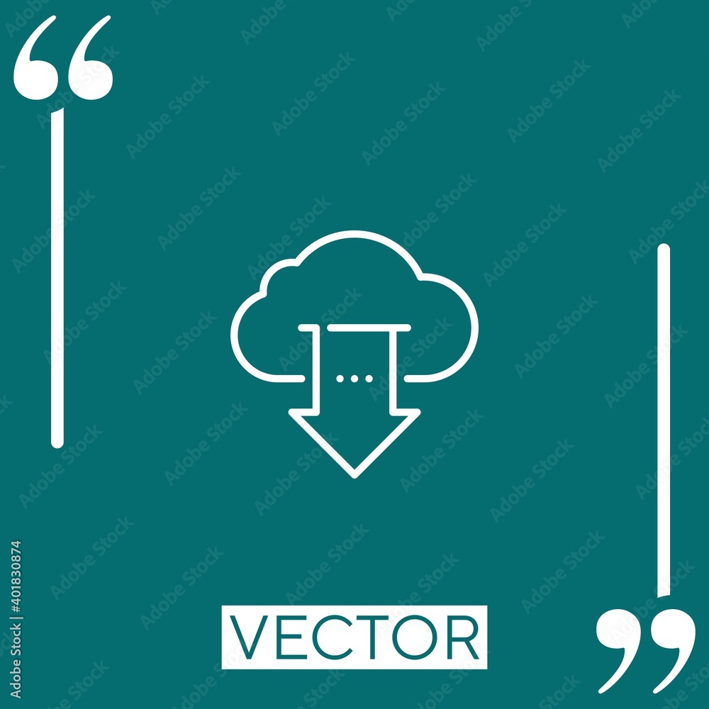 download vector icon Linear icon. Editable stroke line download vector icon Linear icon. Editable stroke line