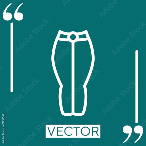 pants   vector icon Linear icon. Editable stroke line