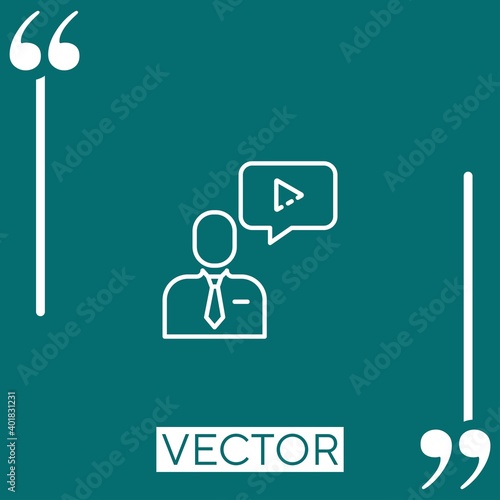 conversation vector icon Linear icon. Editable stroke line