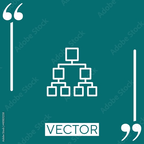 hierarchical structure vector icon Linear icon. Editable stroke line