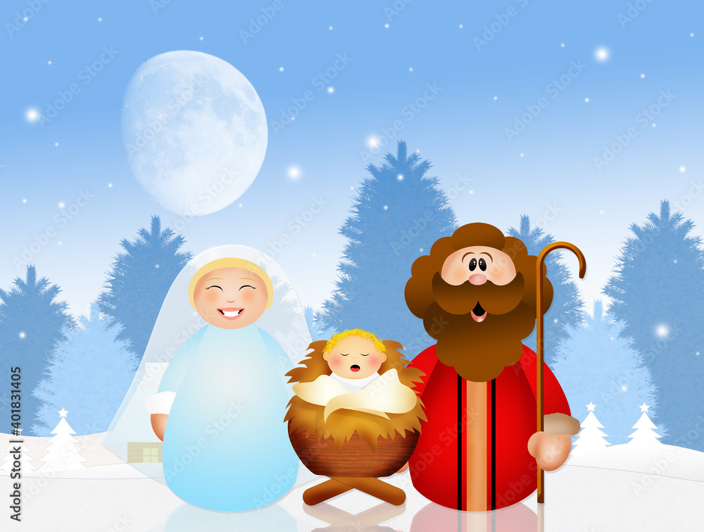 Jesus, Joseph and Maria in Bethlehem Jesus, Joseph and Maria in Bethlehem