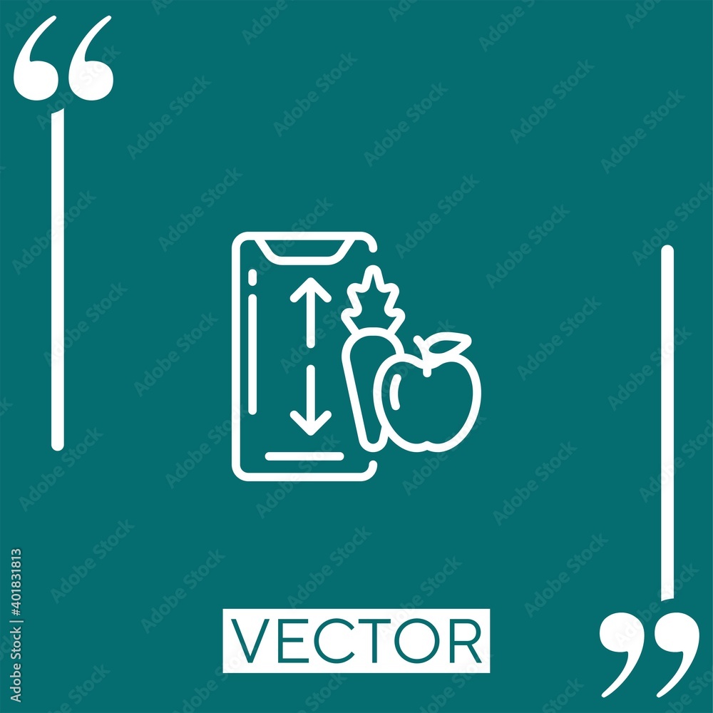 food app vector icon Linear icon. Editable stroke line food app vector icon Linear icon. Editable stroke line