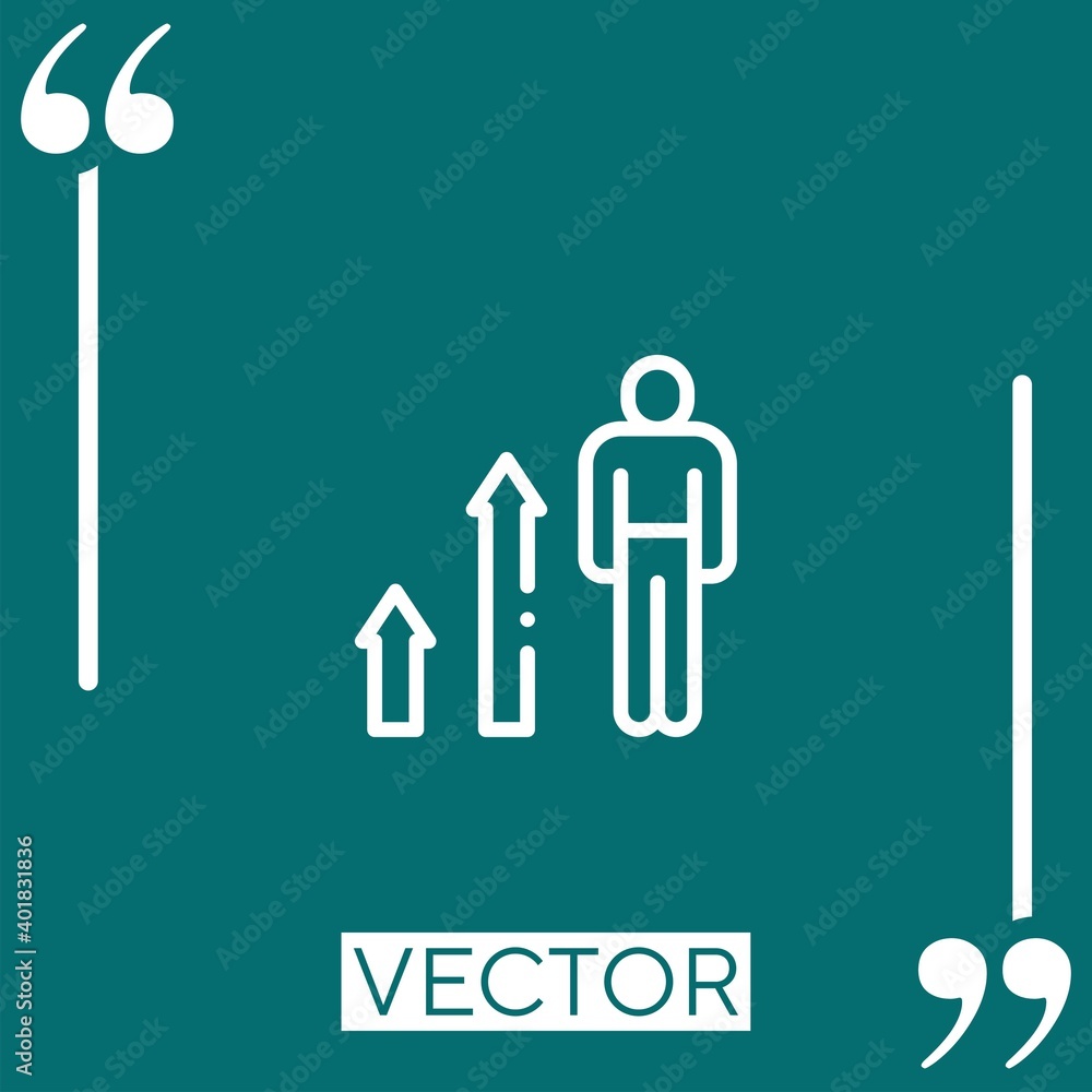 growth vector icon Linear icon. Editable stroked line growth vector icon Linear icon. Editable stroked line