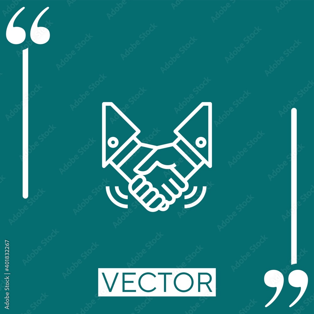 handshake vector icon Linear icon. Editable stroked line