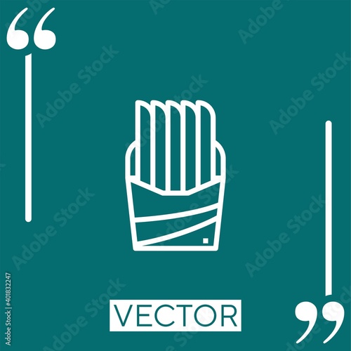 french fries vector icon Linear icon. Editable stroked line