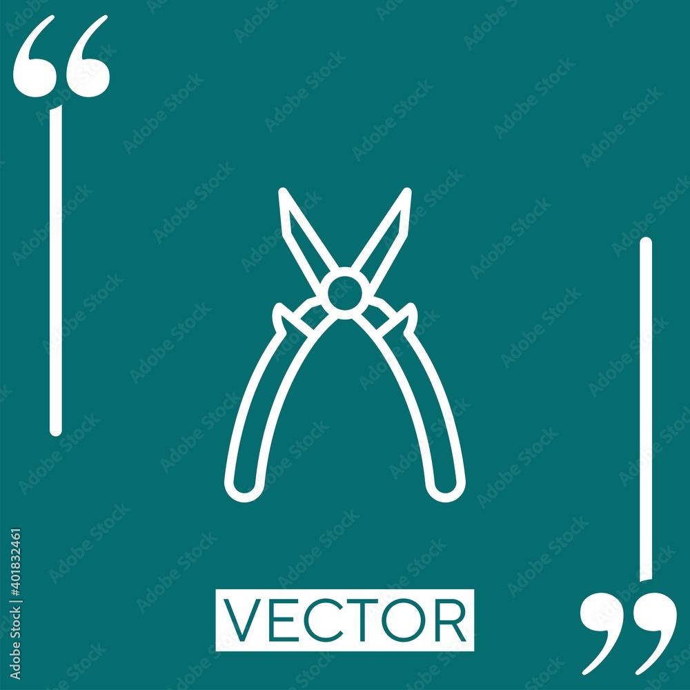 pliers vector icon Linear icon. Editable stroked line pliers vector icon Linear icon. Editable stroked line