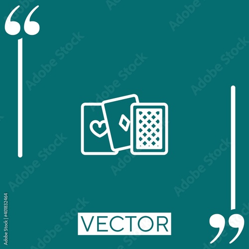 poker game vector icon Linear icon. Editable stroked line