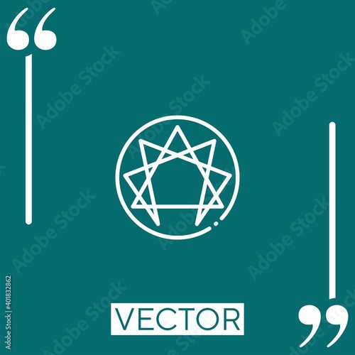 enneagram vector icon Linear icon. Editable stroked line