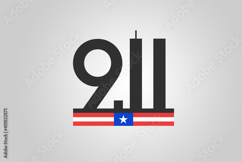 Always Remember 9 11, Patriot day. Number nine and the twin towers representing the number eleven. Remembering. We will never forget, the terrorist attacks of september 11 