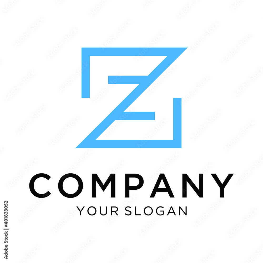 initial letter Z and Z with line style logo design template initial letter Z and Z with line style logo design template