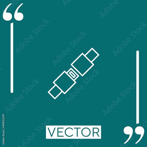 seat belt vector icon Linear icon. Editable stroked line